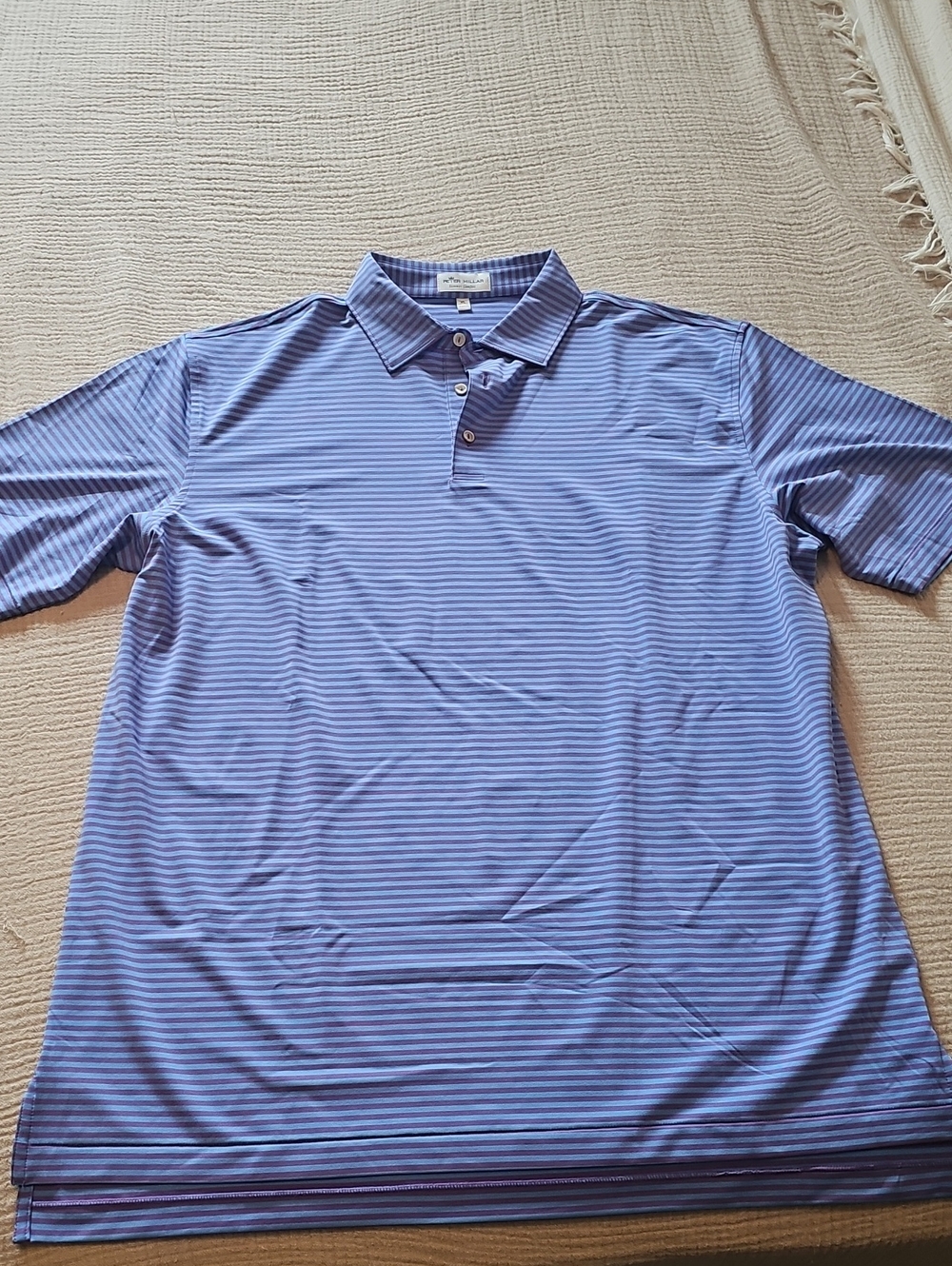 Peter Millar Blue Striped Performance Polo